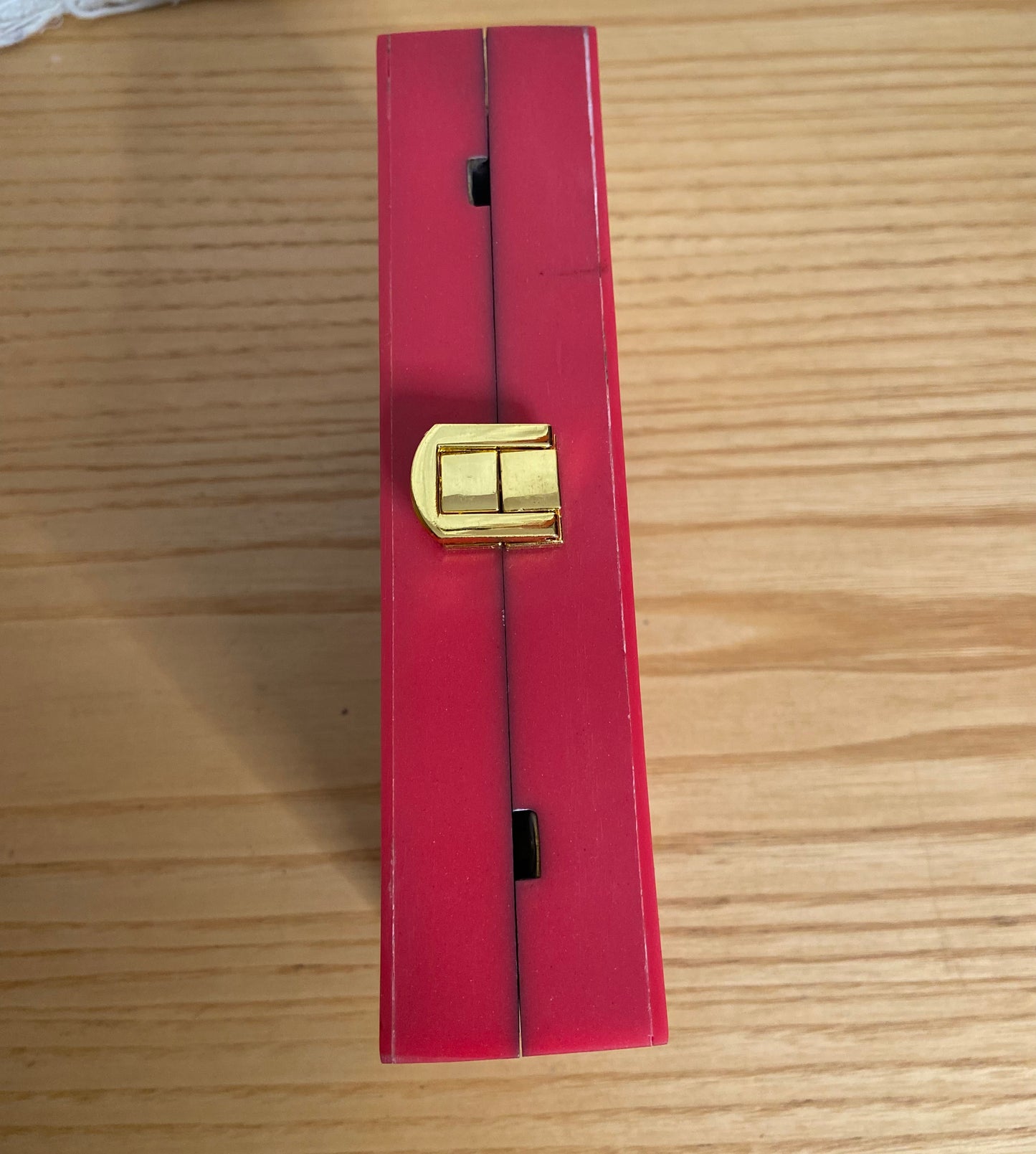 Red and White Resin Box Clutch