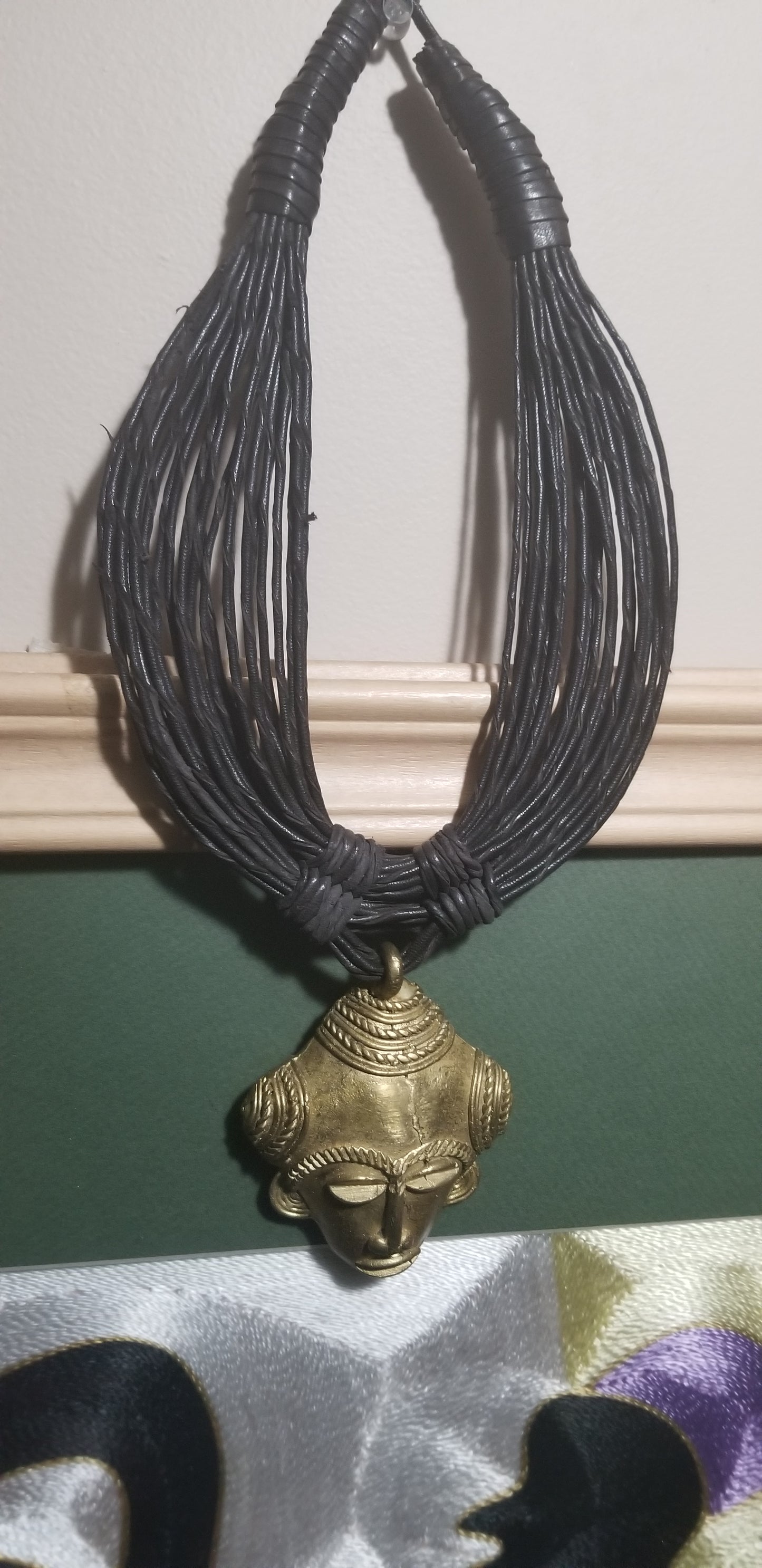 Mask leather Necklace