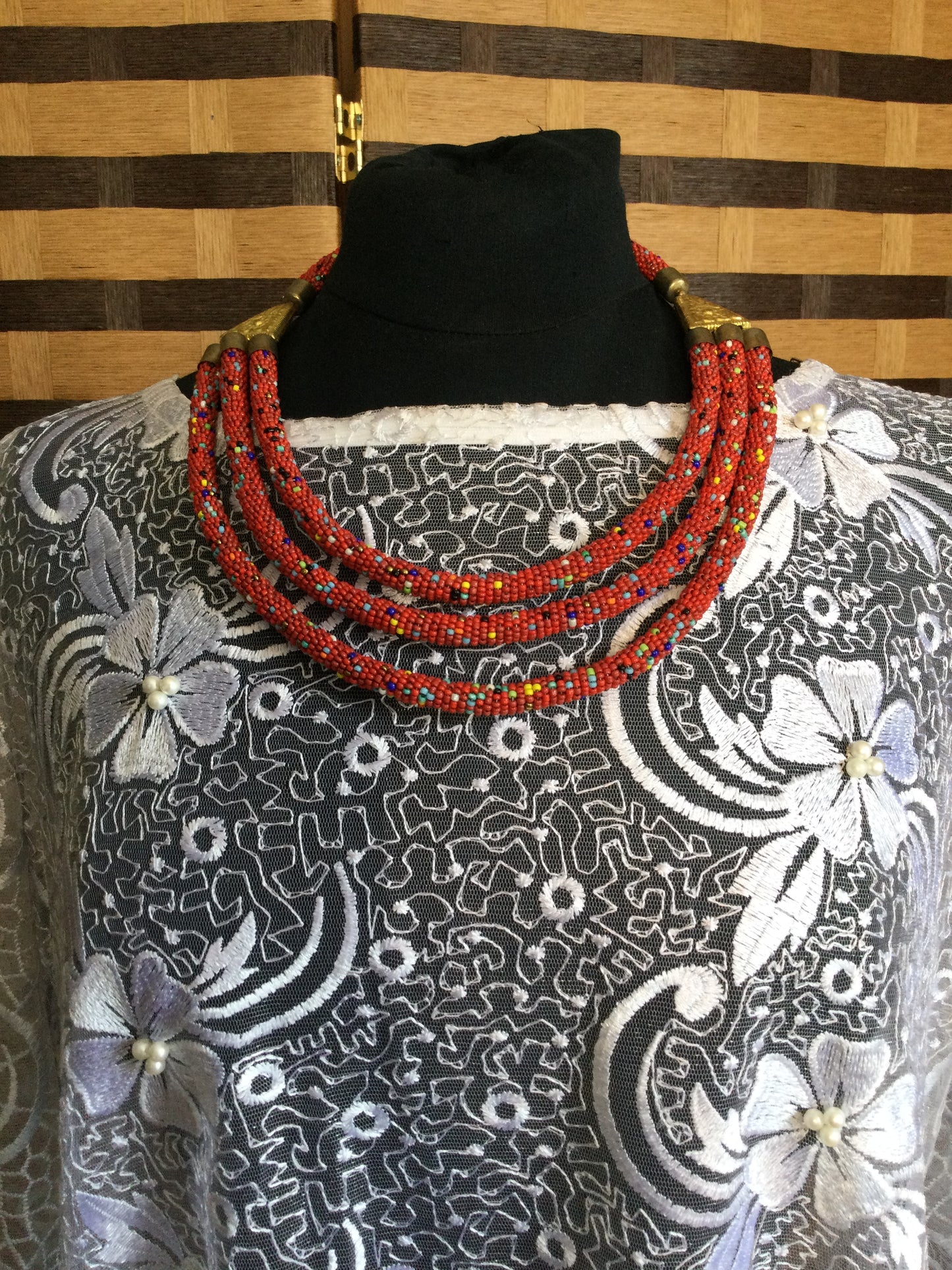 3 Row Multi bead necklace