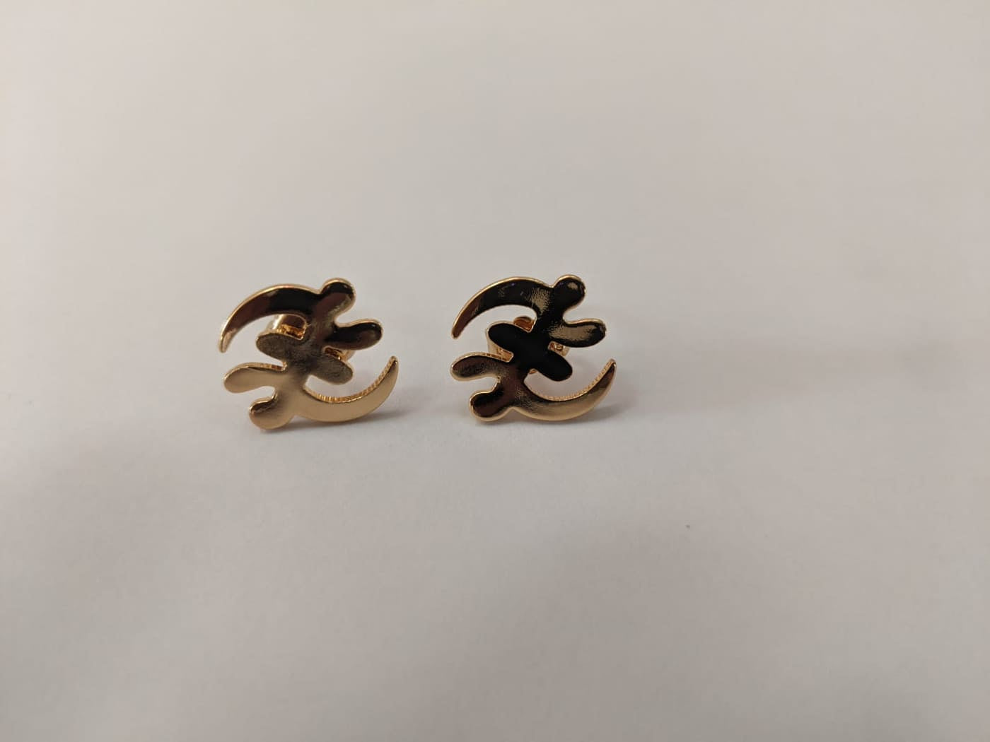 Metal Gye Nyame Stud Earrings