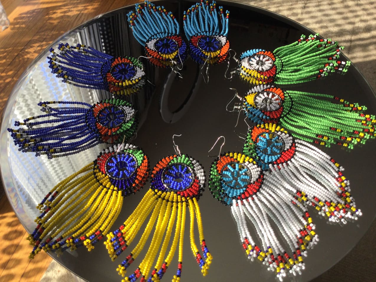 Zulu Beaded Chandelier Earrings Handmade Small beads