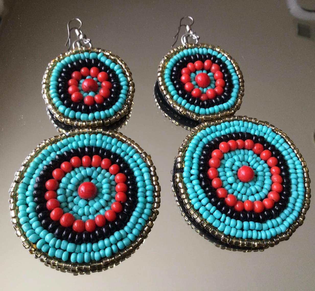 Queen Afua Beaded Earrings Handmade Beaded Earrings