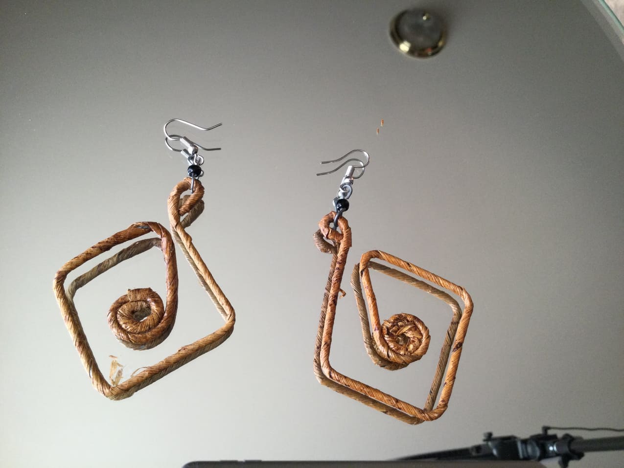 Efe Earrings Handmade Jute Wire