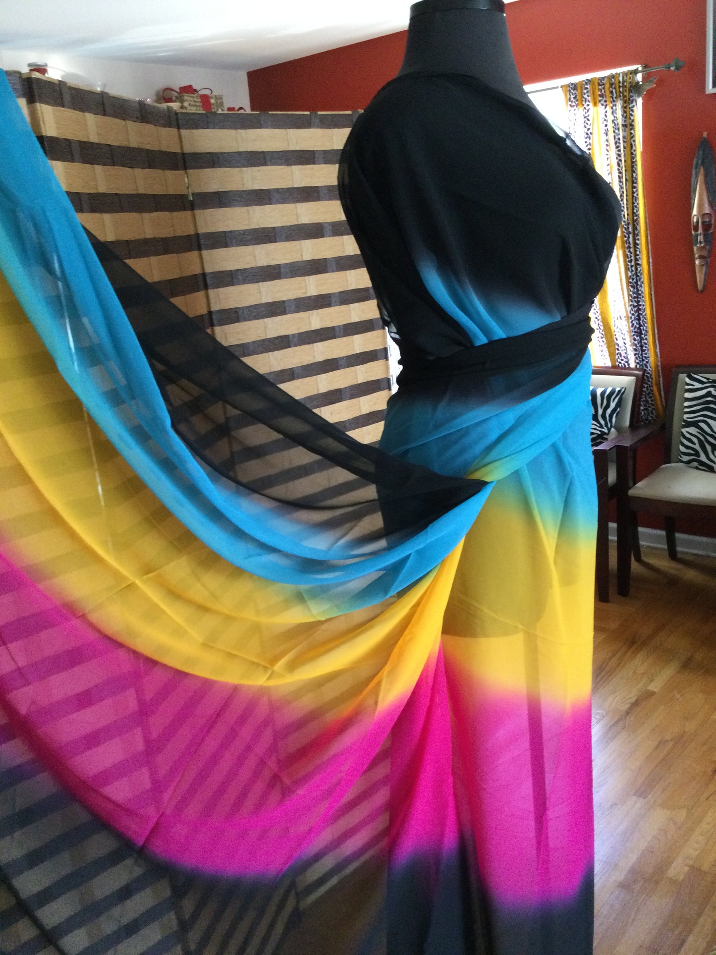 Colorful Chiffon fabric 5yards bolt