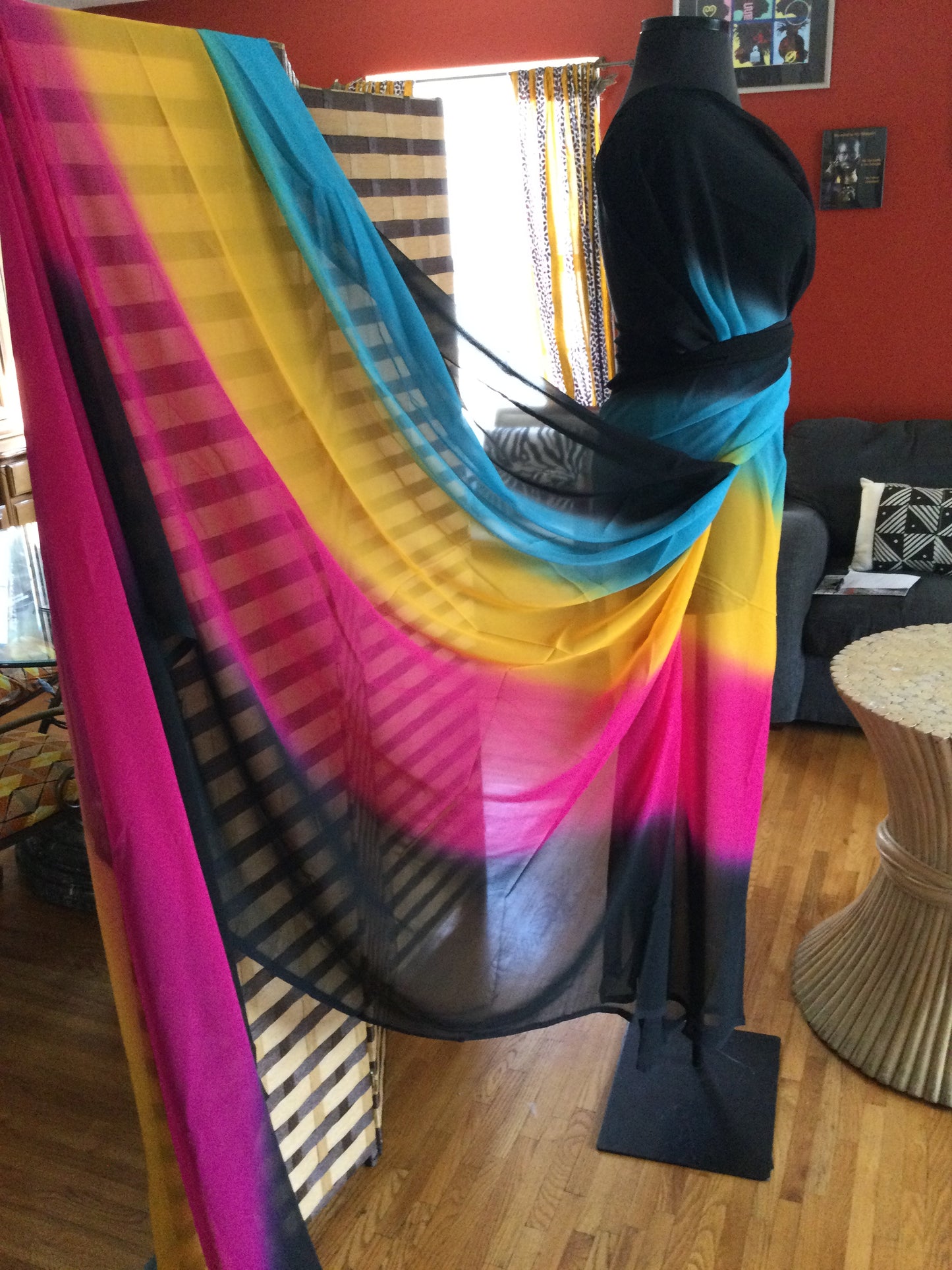 Colorful Chiffon fabric 5yards bolt