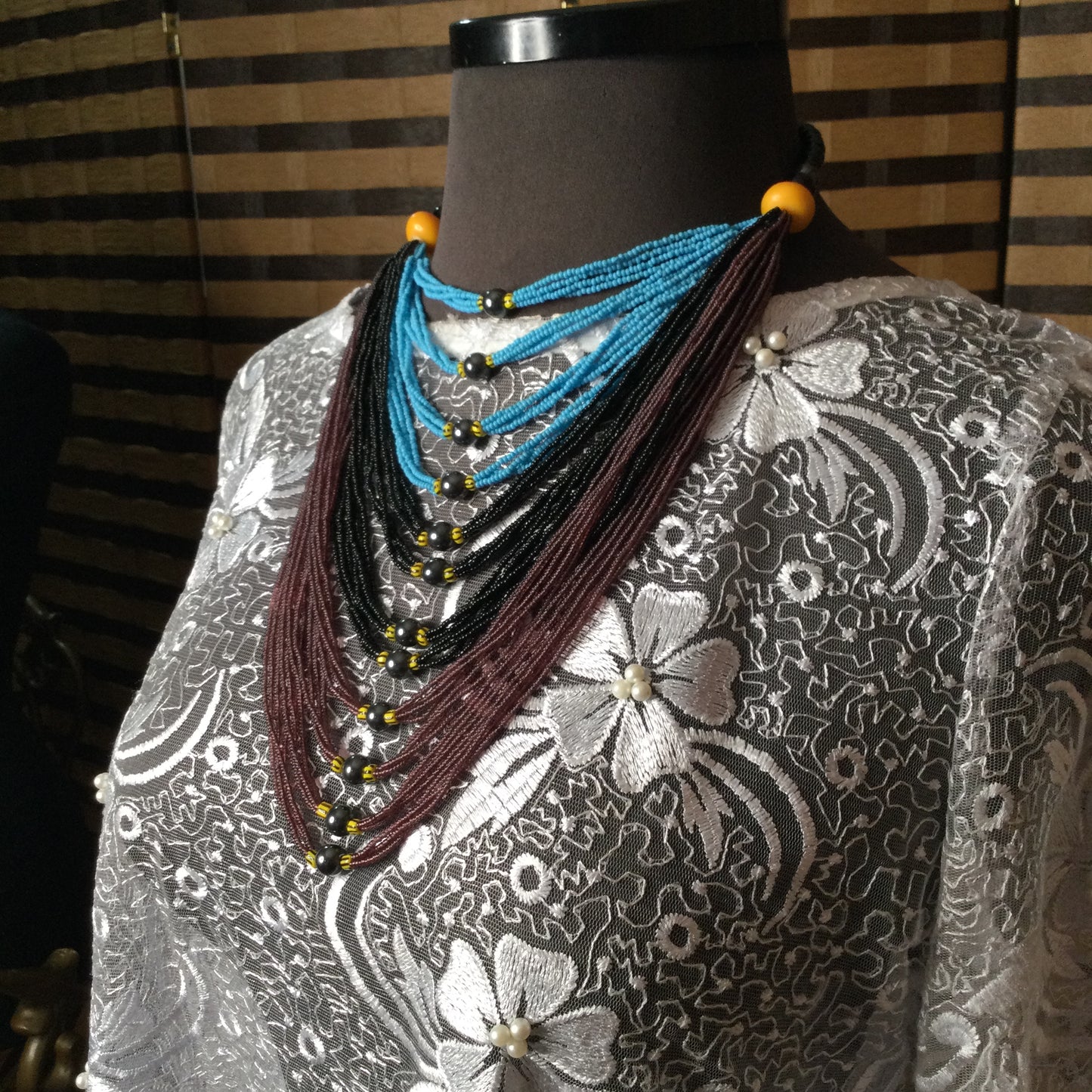 Serwaa Multi Strand African Beaded Necklace