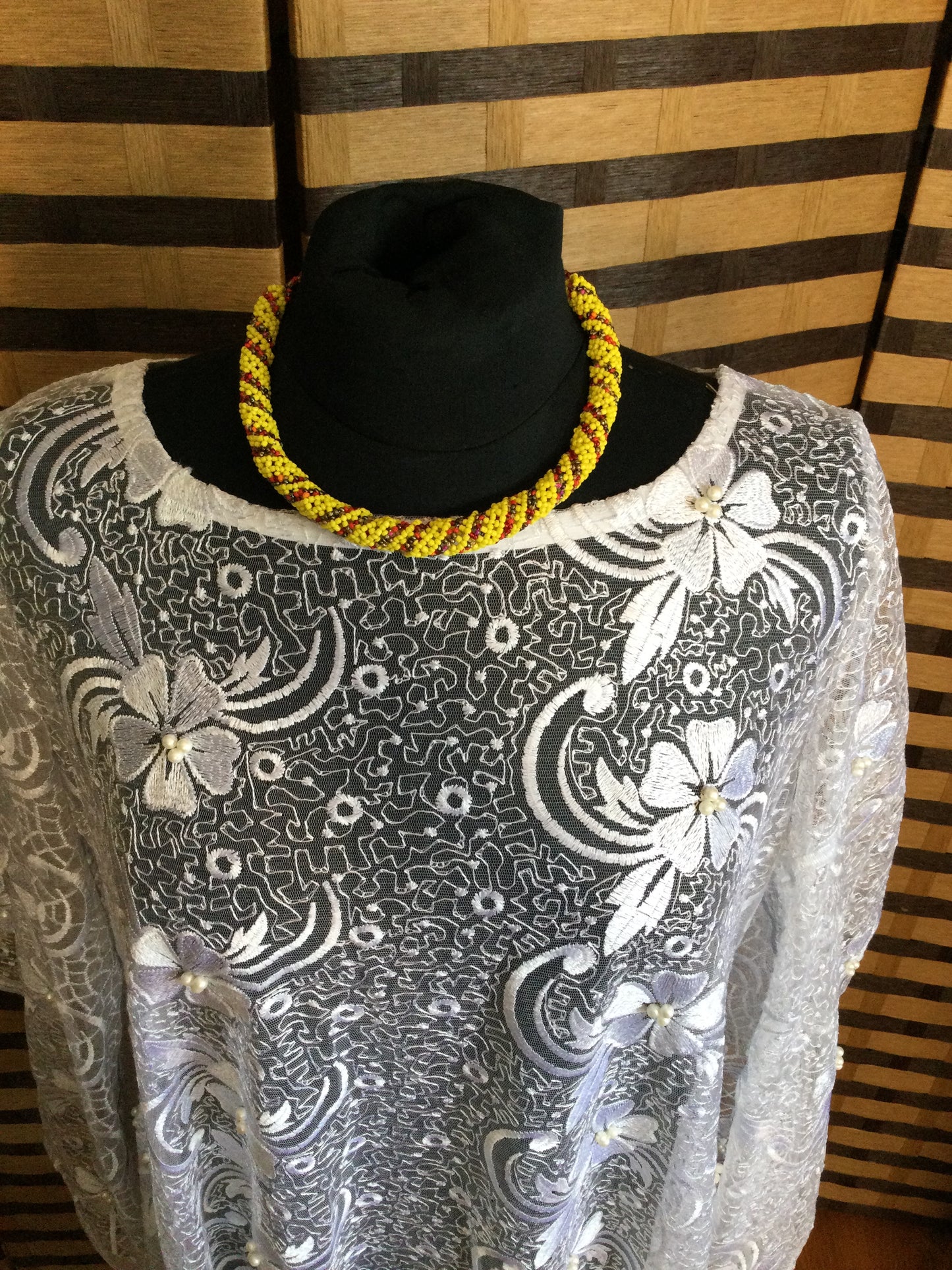 Beautiful beaded and Woven Necklace Handmade Item