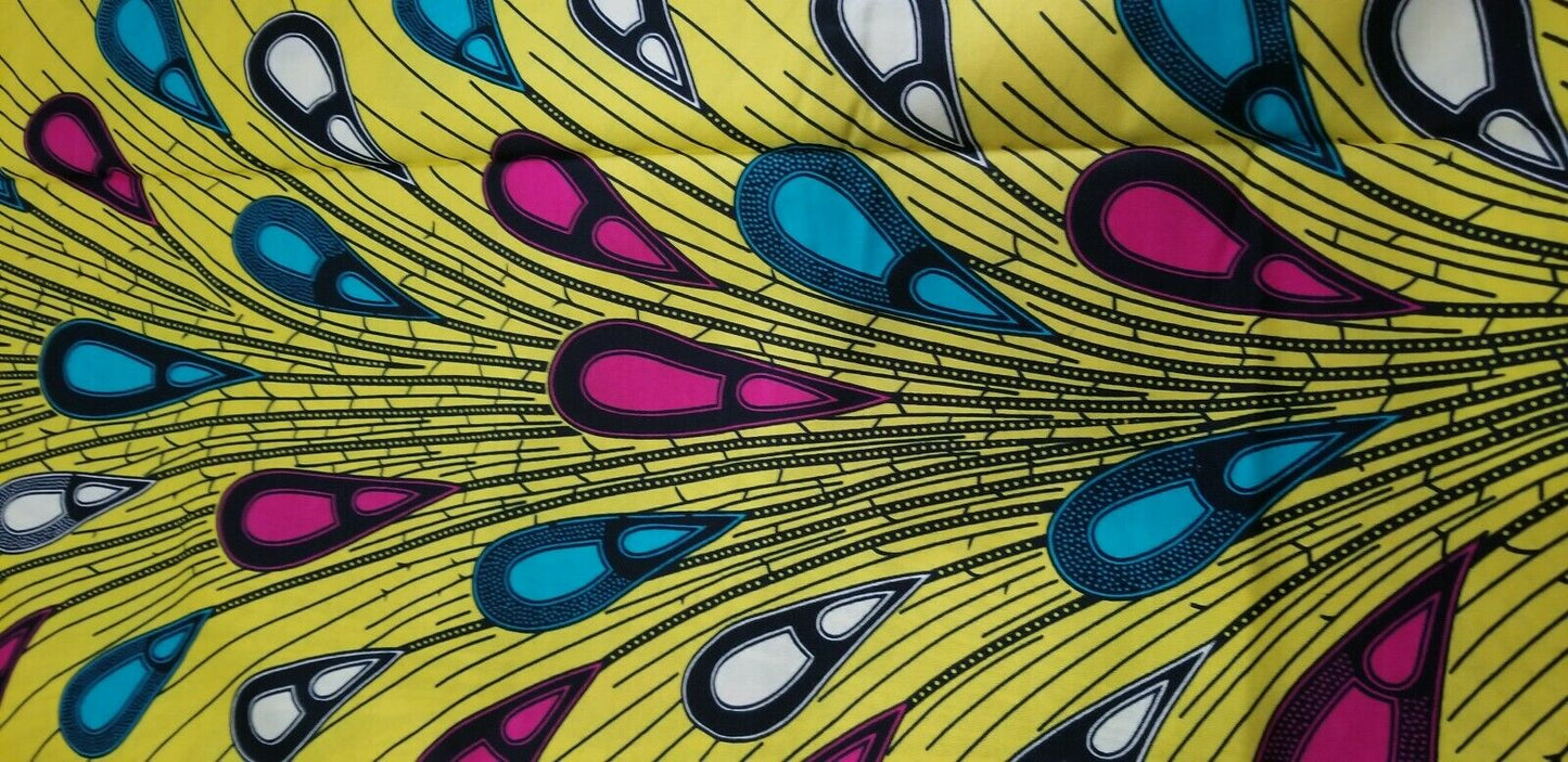 Vibrant Yellow African Print.by the yard $6.50