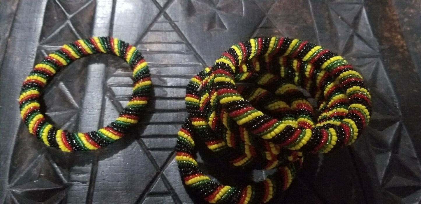 Zulu Beaded Bracelet In Rasta Colors (child size)~ $5 each