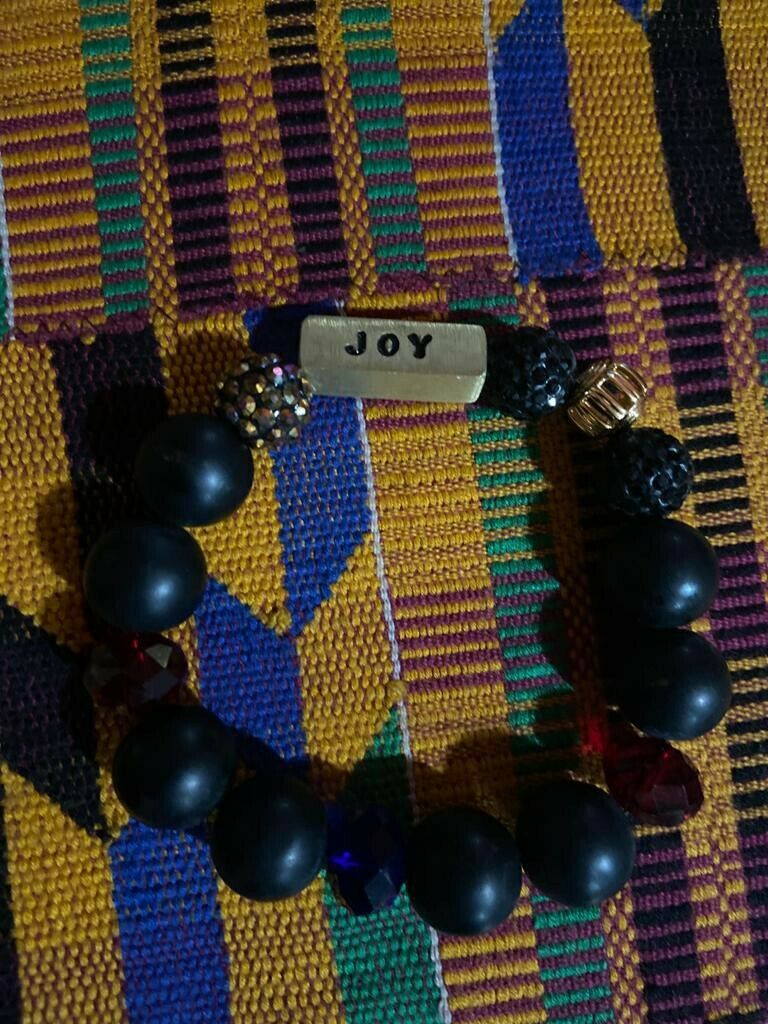 African Krobo Glass Beads Handmade Name Bracelet from Ghana~Joy~
