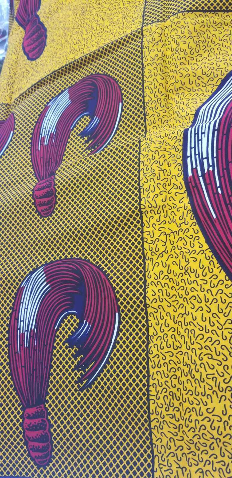 Boduya Motif(horse tail)wand African Multi Print 100% $7 per yard