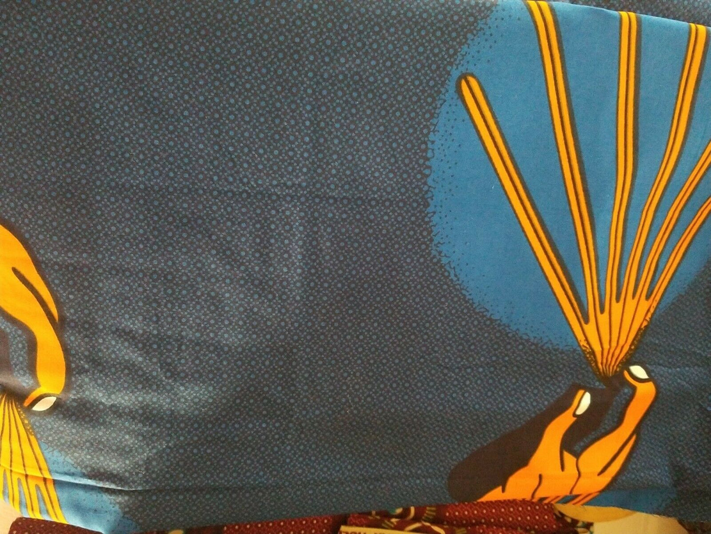 African Print/Ankara orange and royal blue multicolour(SPRAY CAN)2yds× 44inches