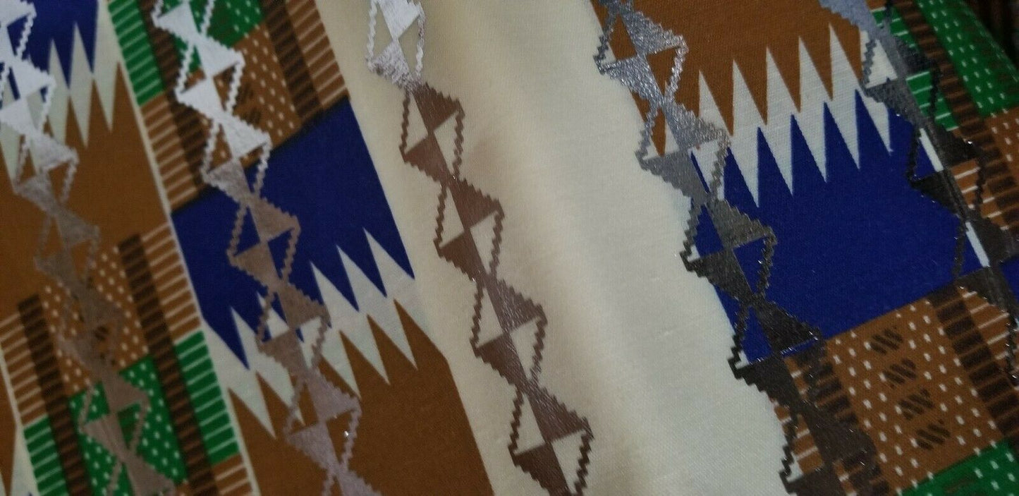 Fancy blue MULTI KENTE by the Yard (51"length)$8.50