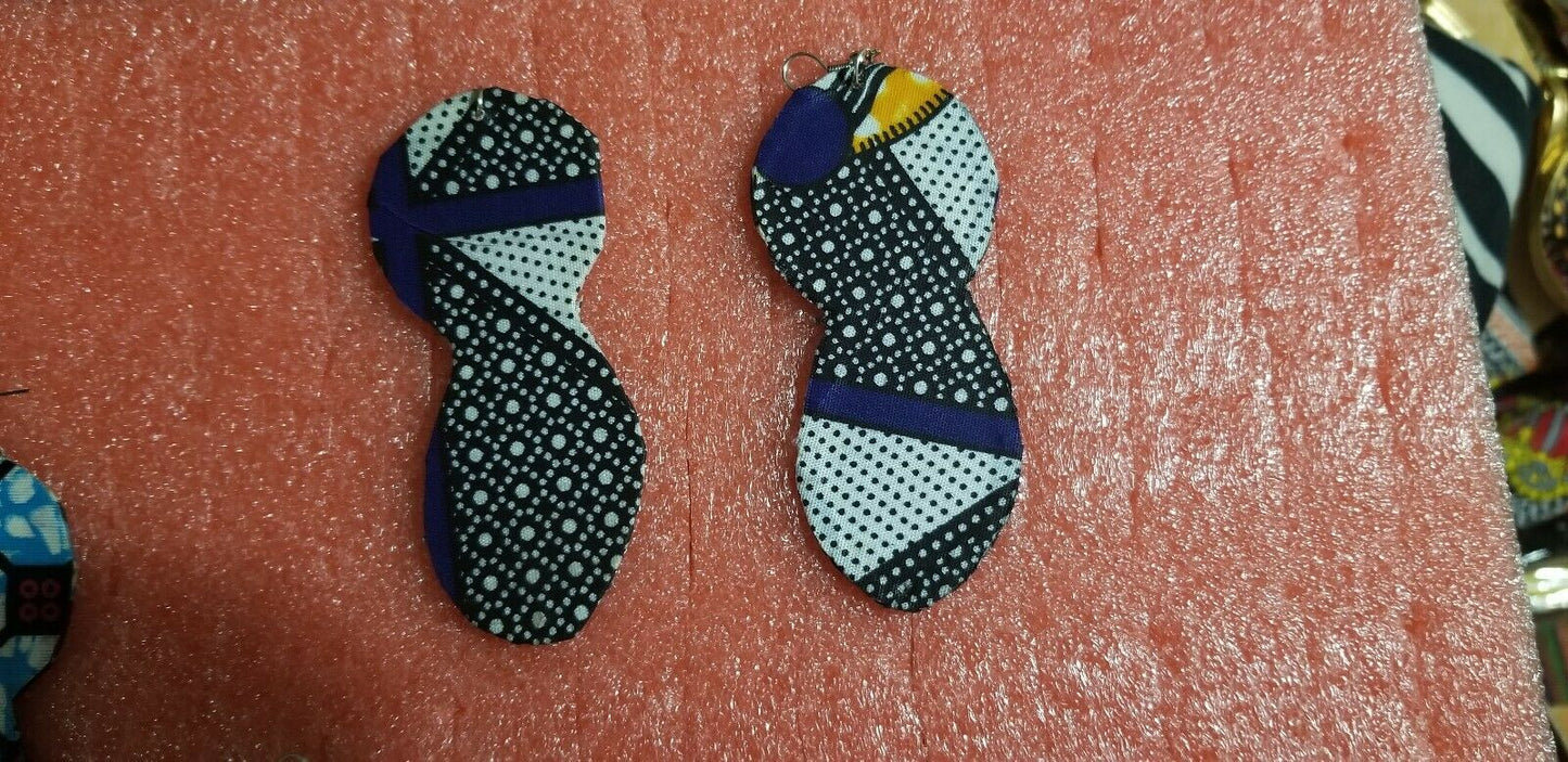 African Earrings Handmade with Tribal Ankara/waxprint 4pairs $12...FREE SHIPING