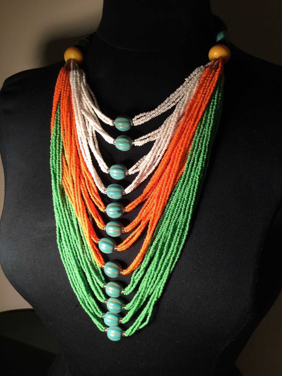 Assorted Mali Multi Strand African Beaded Necklace~check Description