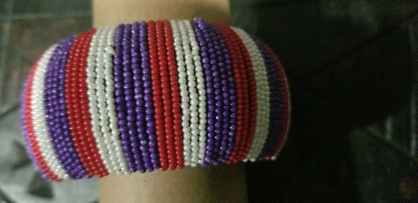 Hand Woven African Zulu Beaded Bangle~ multi ( $12 ea)