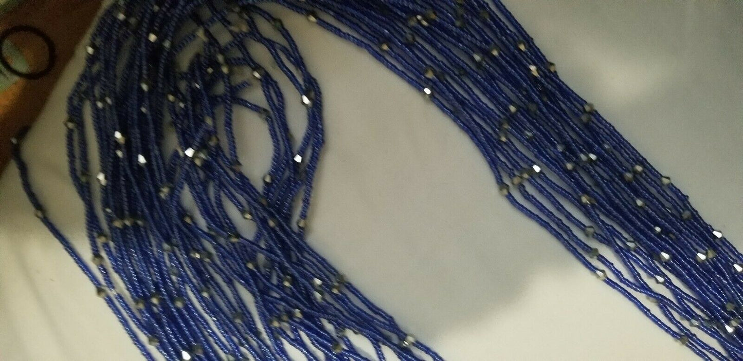 Tiny light Pink Multi African waist Beads w/ Decorative Accents..46"-53" BOGO