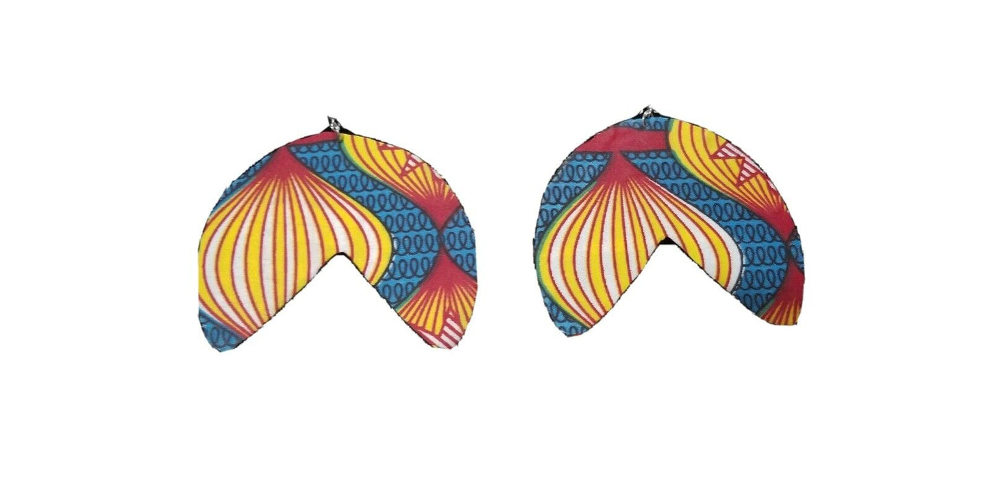 Handmade African Print Fabric Earrings Ethnic Tribal Cloth Statement $6