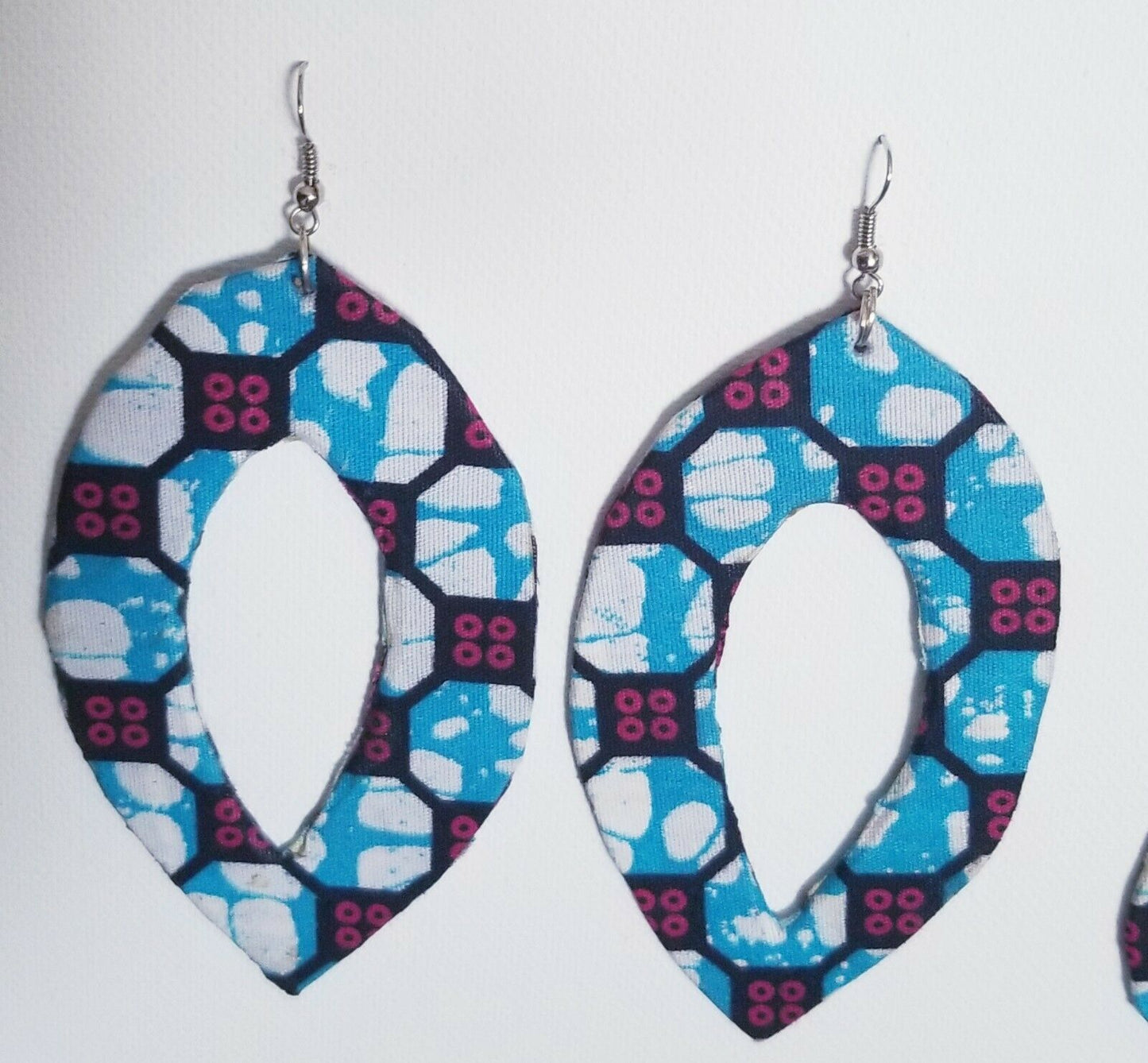 African Earrings Fabric Handmade with Tribal Ankara/waxprint 2pairs $8