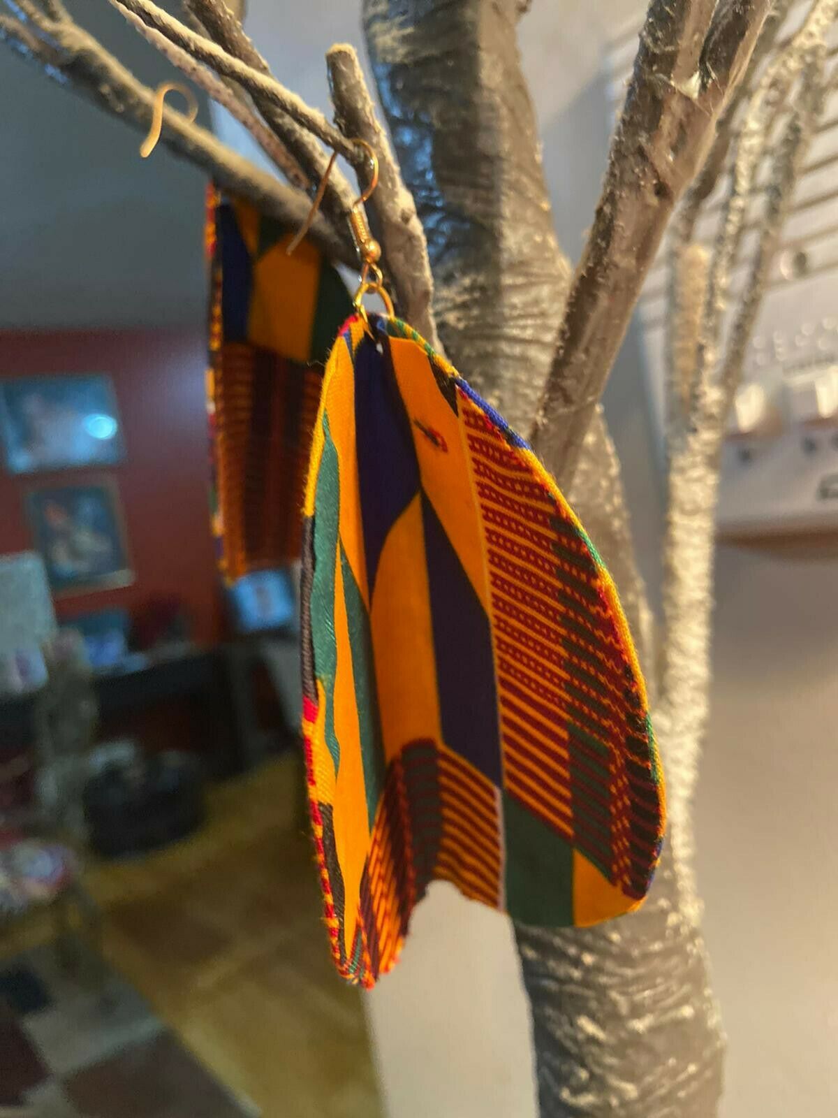 African Print Butterfly Earrings kente~ $12 Ships Free