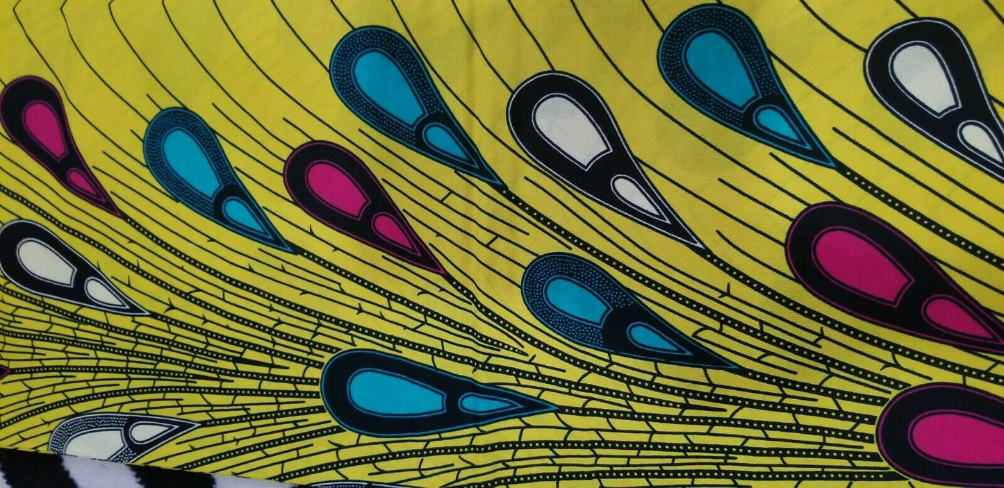 Vibrant Yellow African Print.by the yard $6.50