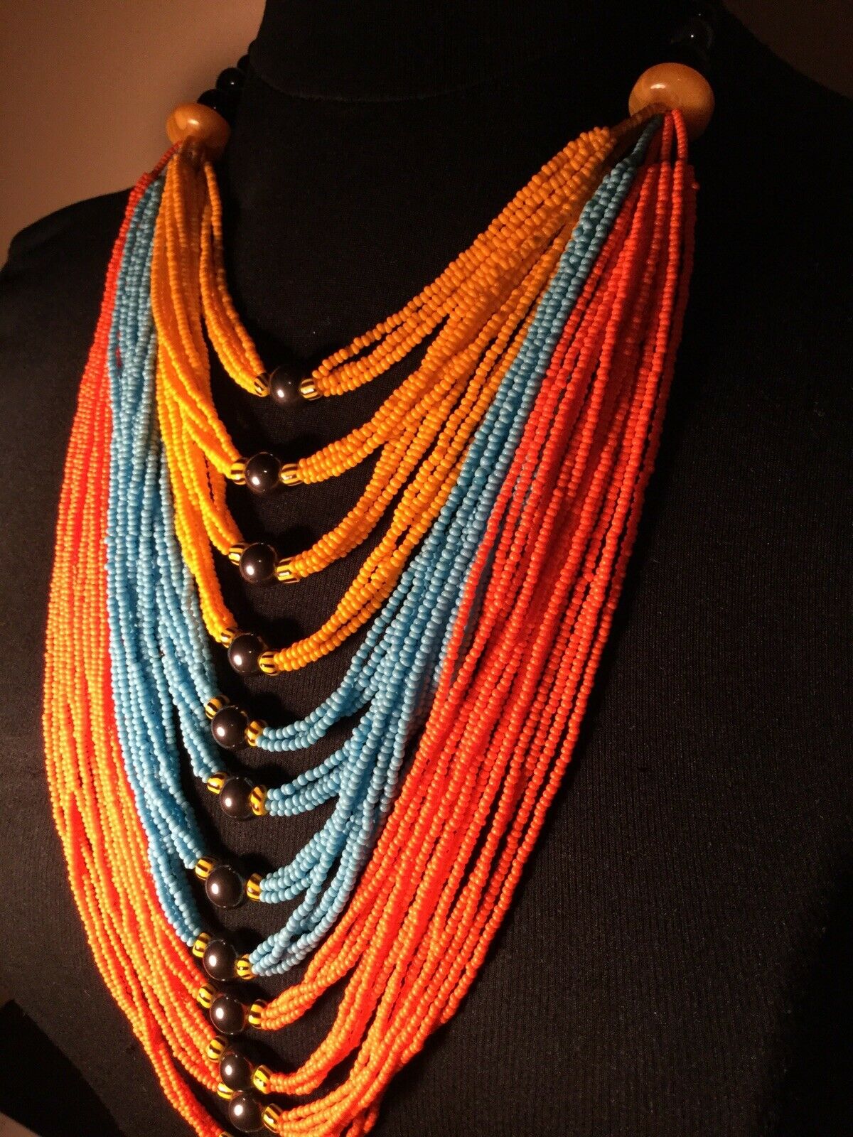 Assorted Mali Multi Strand African Beaded Necklace~check Description