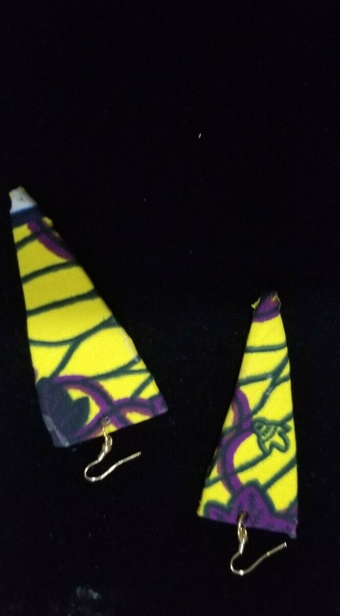 Arrow Head Design YellowAfrican Print Earrings $6