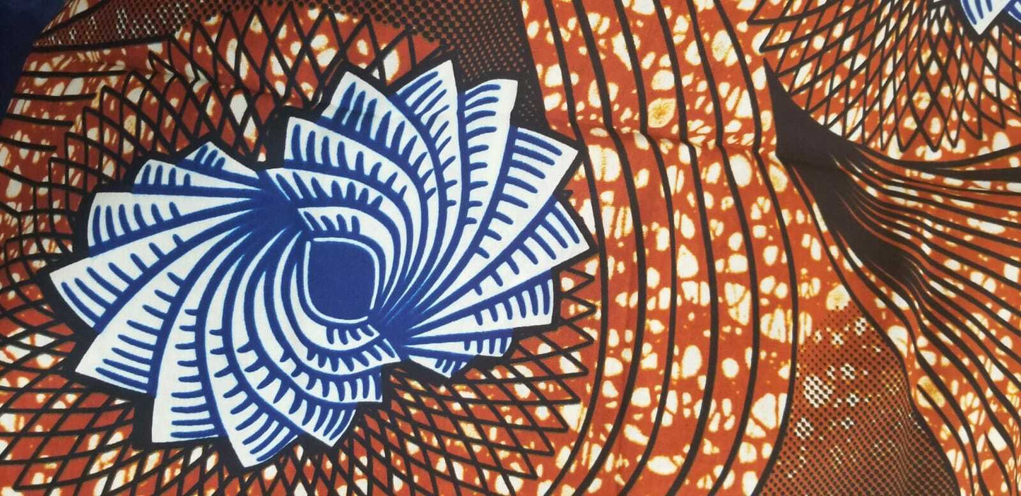 Bold mult motif African print 100% Cotton ~$7