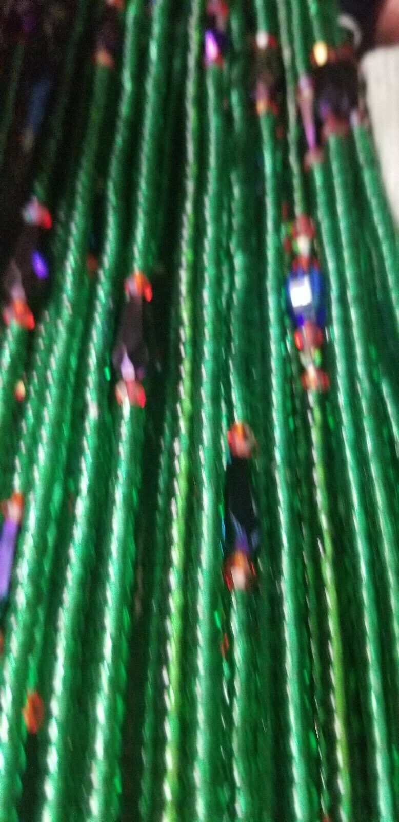 Ultra Vibrant Green African Waist Beads~ Long With Decorative Accents..46"-53"