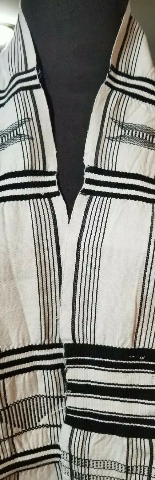 Black And White Kente/Ewe ~Ghana 62"x12"