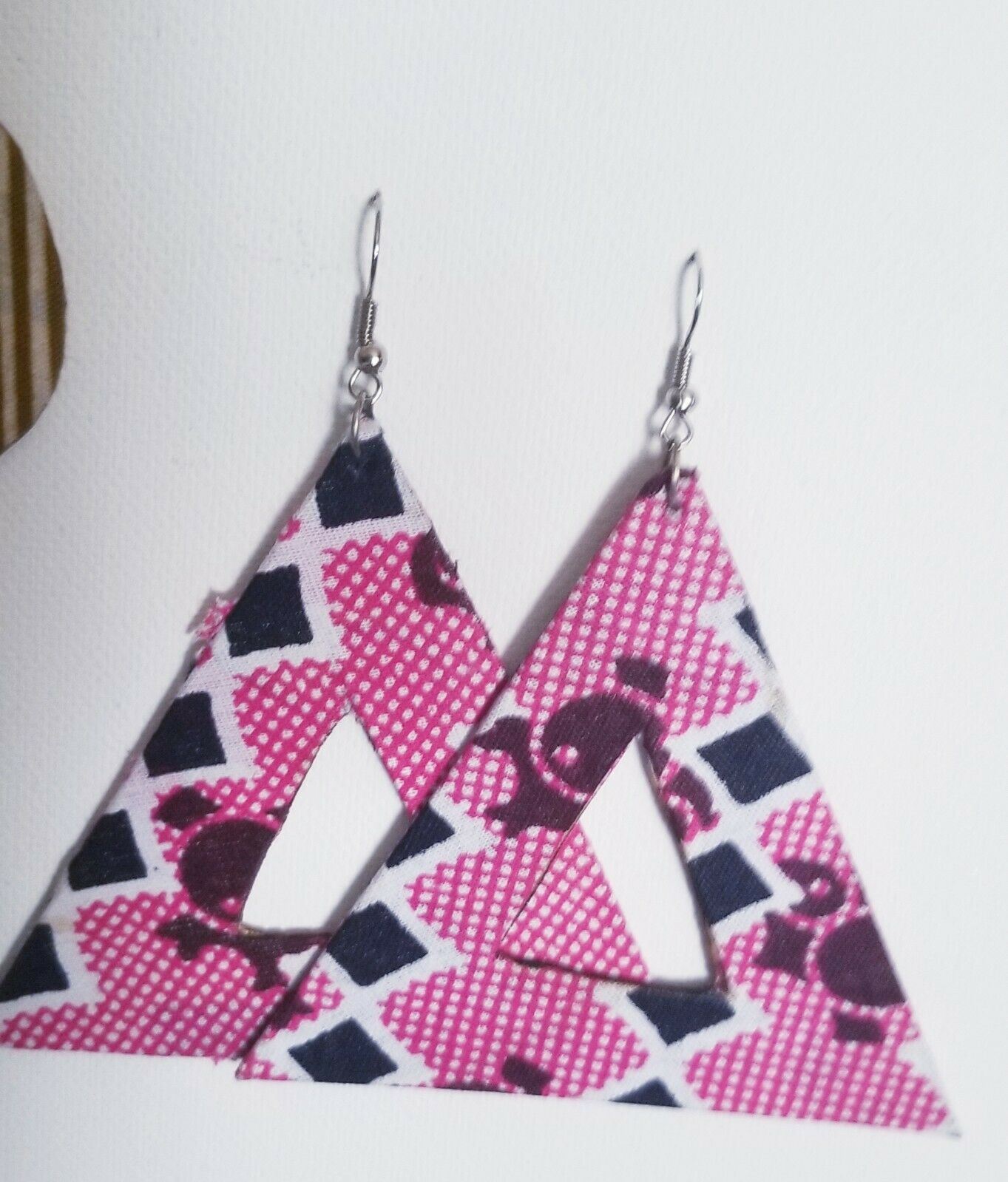2018 African Earrings Fabric Handmade with Tribal Ankara/waxprint 2pairs $8