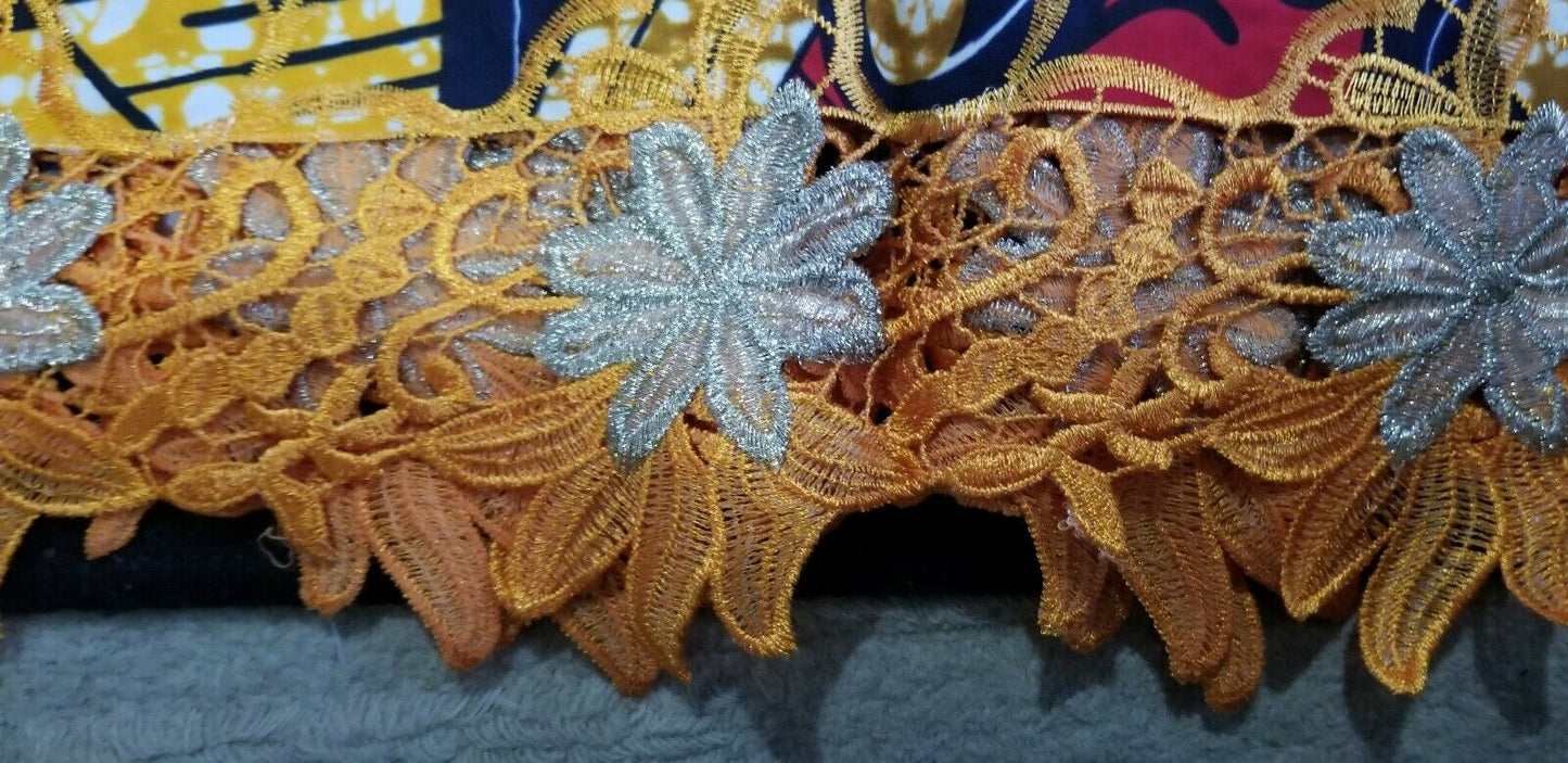 Red Multi Color African Print. Lace over Print Design ..$12.50 per yard