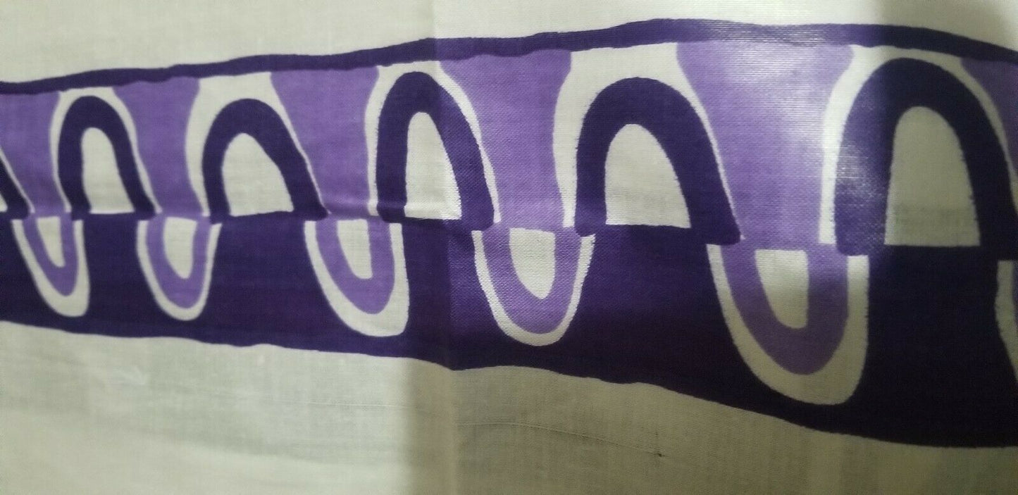 Ghana Akosombo Textile(ATL )100% Cotton white and Lavender $10 per yard