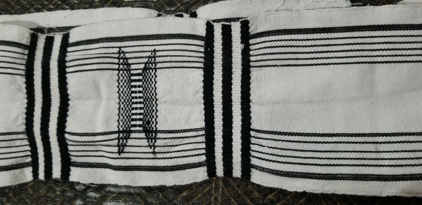 Black And White Kente/Ewe ~Ghana 63"x12"