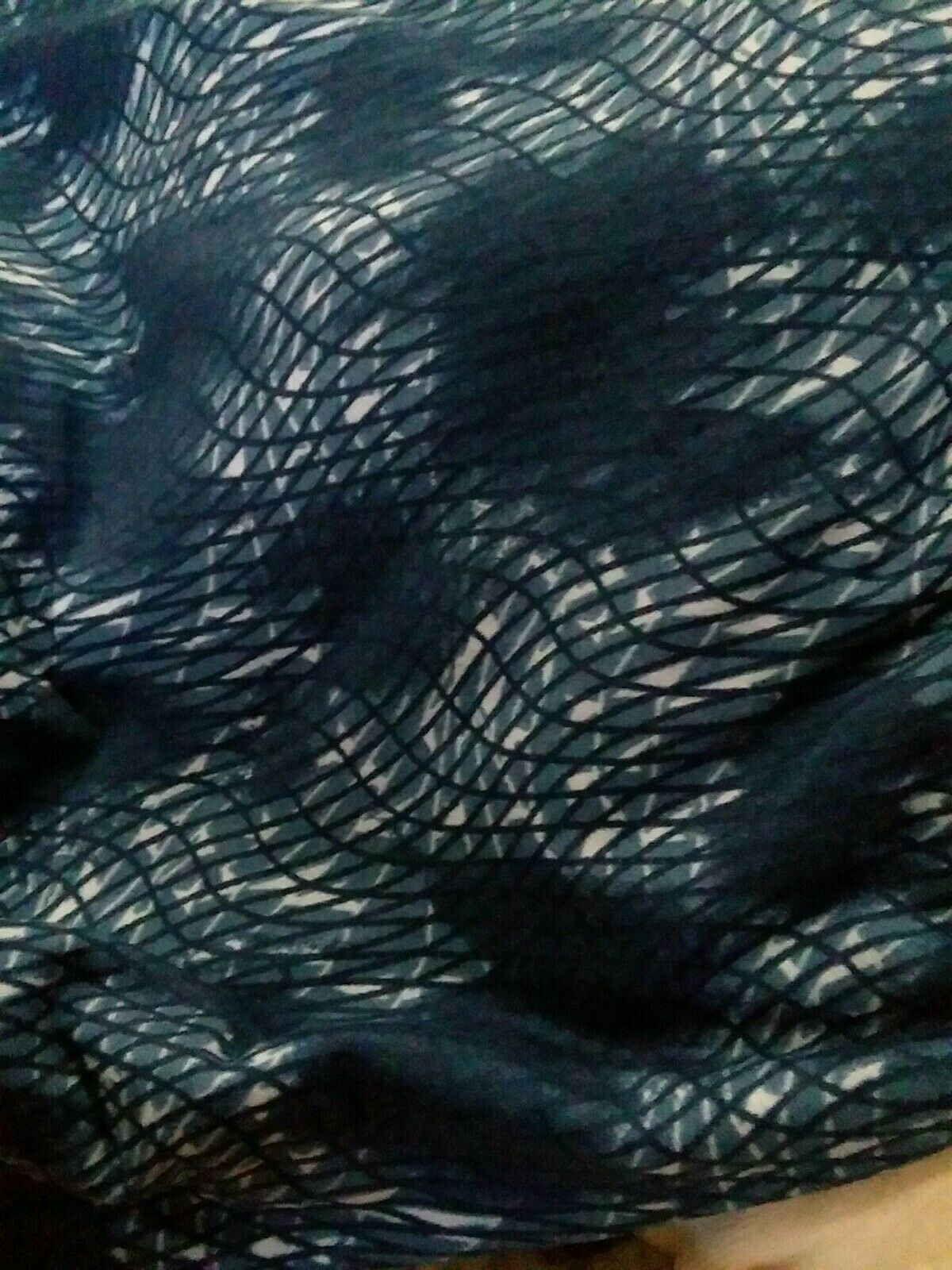 88"×32" Stretch Navy &White Color Head Wrap Long Hair Scarf $12