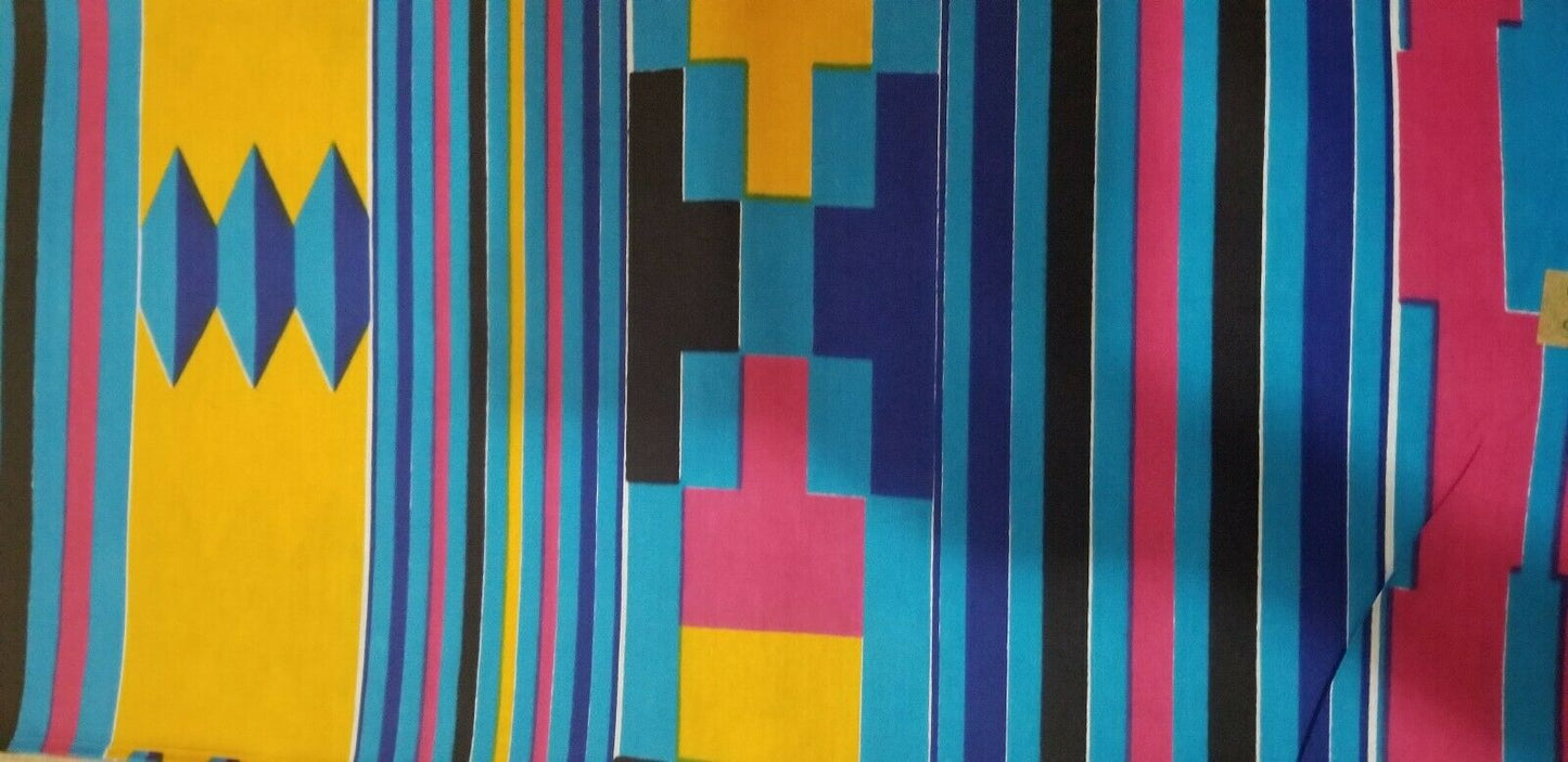 Kente Print African Wax Print 100% Cotton Fabric ~1 yd~$7.25