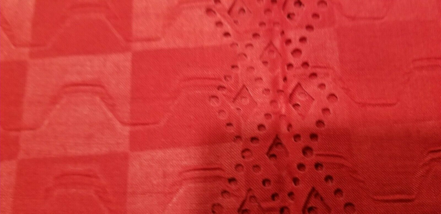 RED DESIGNER CUT OUT AFRICAN FABRIC ~ 2yds