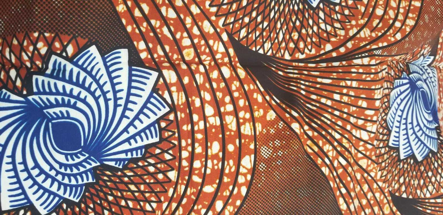 Bold mult motif African print 100% Cotton ~$7