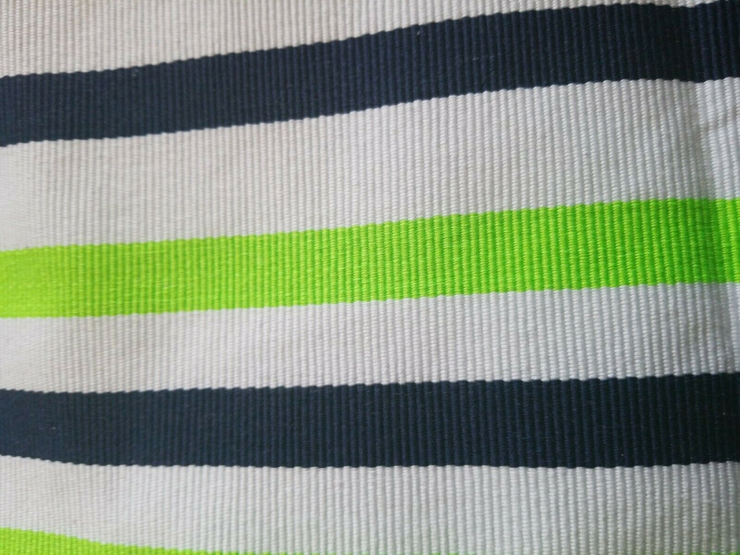 Hand woven Faso Da Fani Fabric From Boukina Faso~GreenBlueWhite Stripes 58"×73"