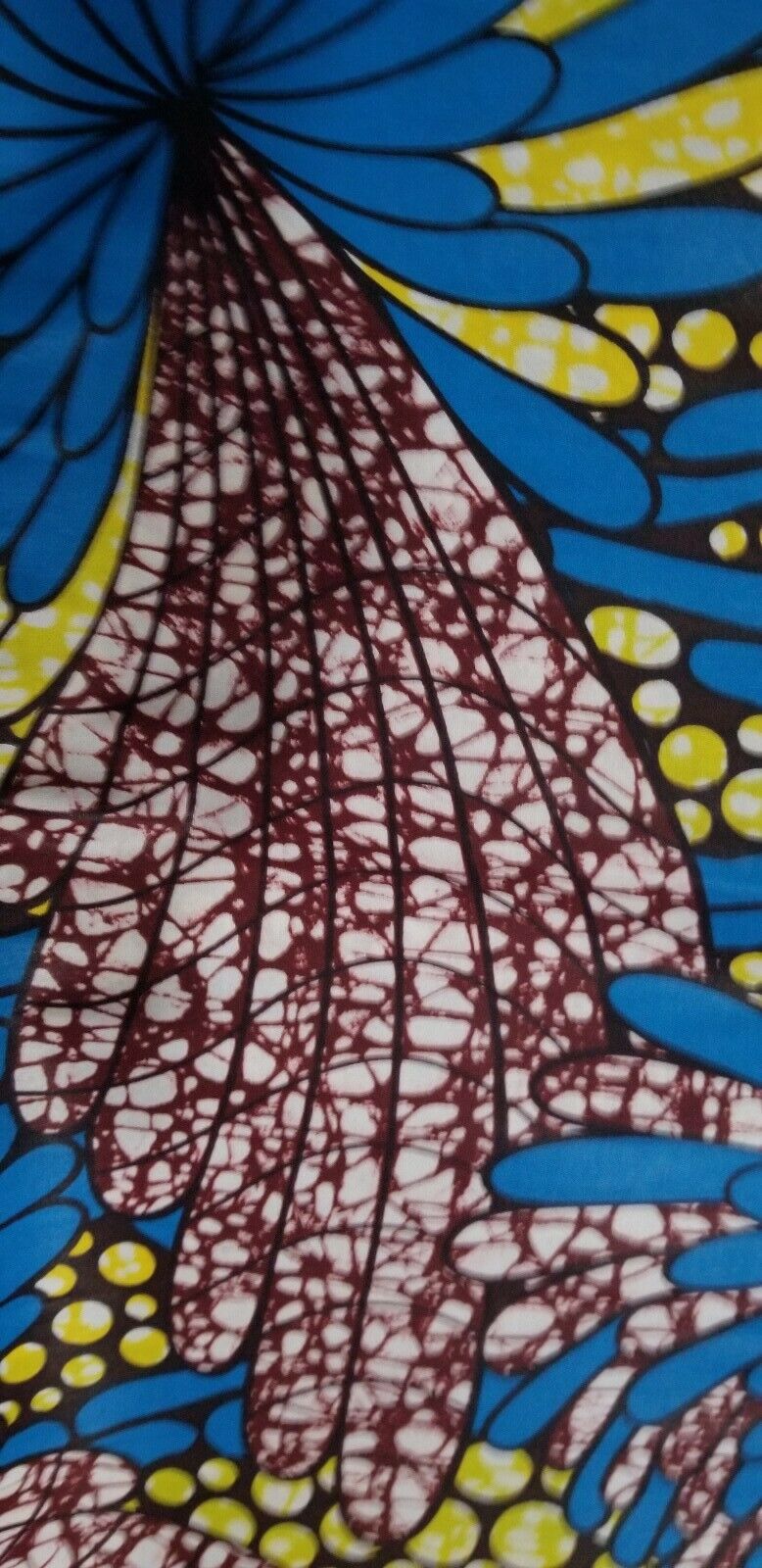 African Print Beautiful Blue & Yellow Multi /ankara/ntama.2 yards $13.25