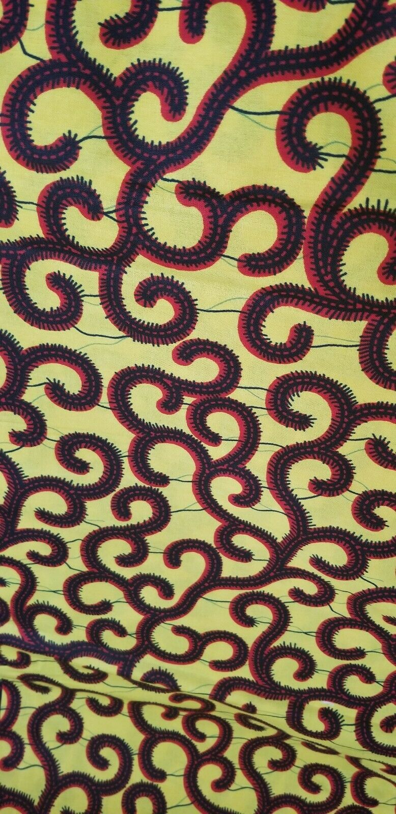 Yellow multi African Print Fabric 2yards $11