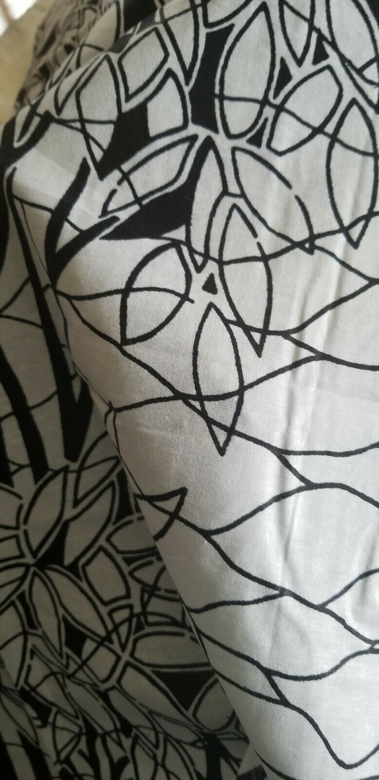 Black Abd And White AFRICAN PRINT 2yds×46"~$12