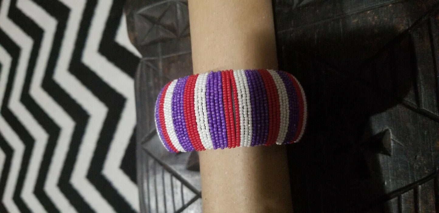 Hand Woven African Zulu Beaded Bangle~ multi ( $12 ea)