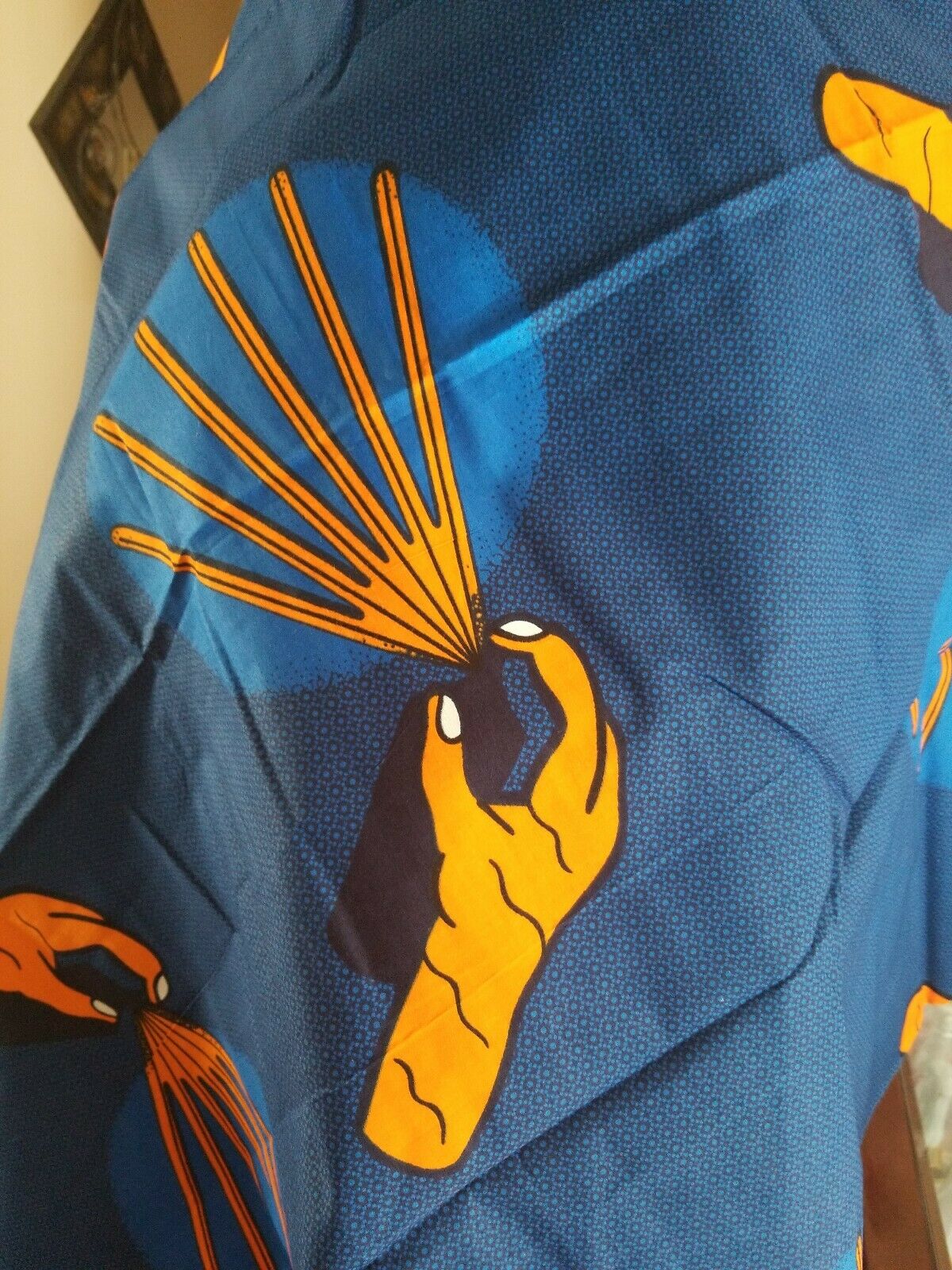 African Print/Ankara orange and royal blue multicolour(SPRAY CAN)1 yard× 44inche