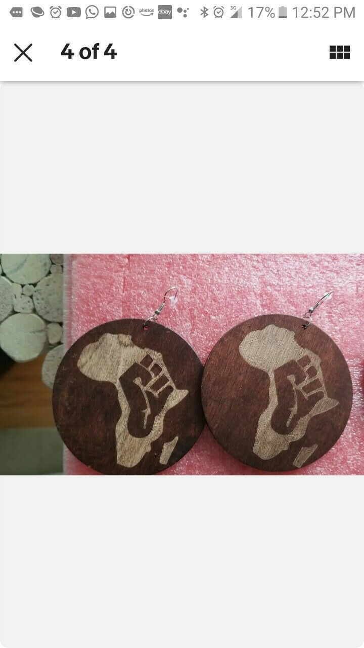 2 pairs Assorted wood Earrings Rasta Fist/Africa Map Fashion Earrings~Free Shp
