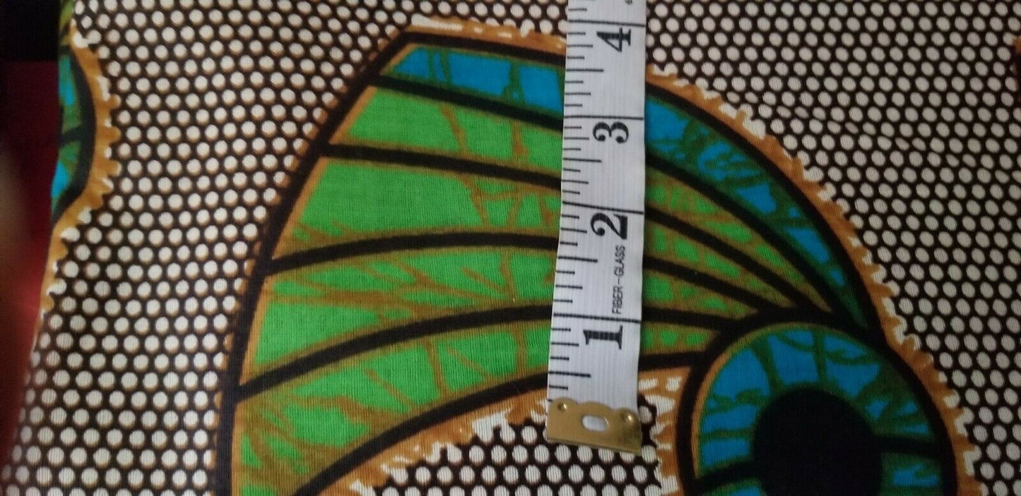 Green Ankara Wax Print Fabric -$5per yard
