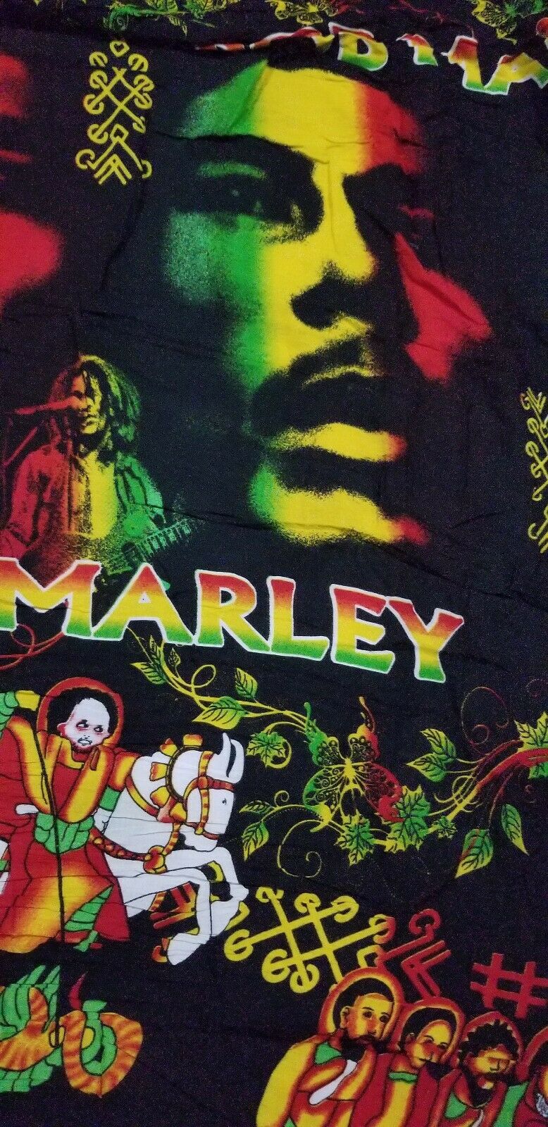 Large Rasta Scarf/Cover Up/Wrap Around or BodyWrap/Long Hair Wrap ~68"×44"~$22