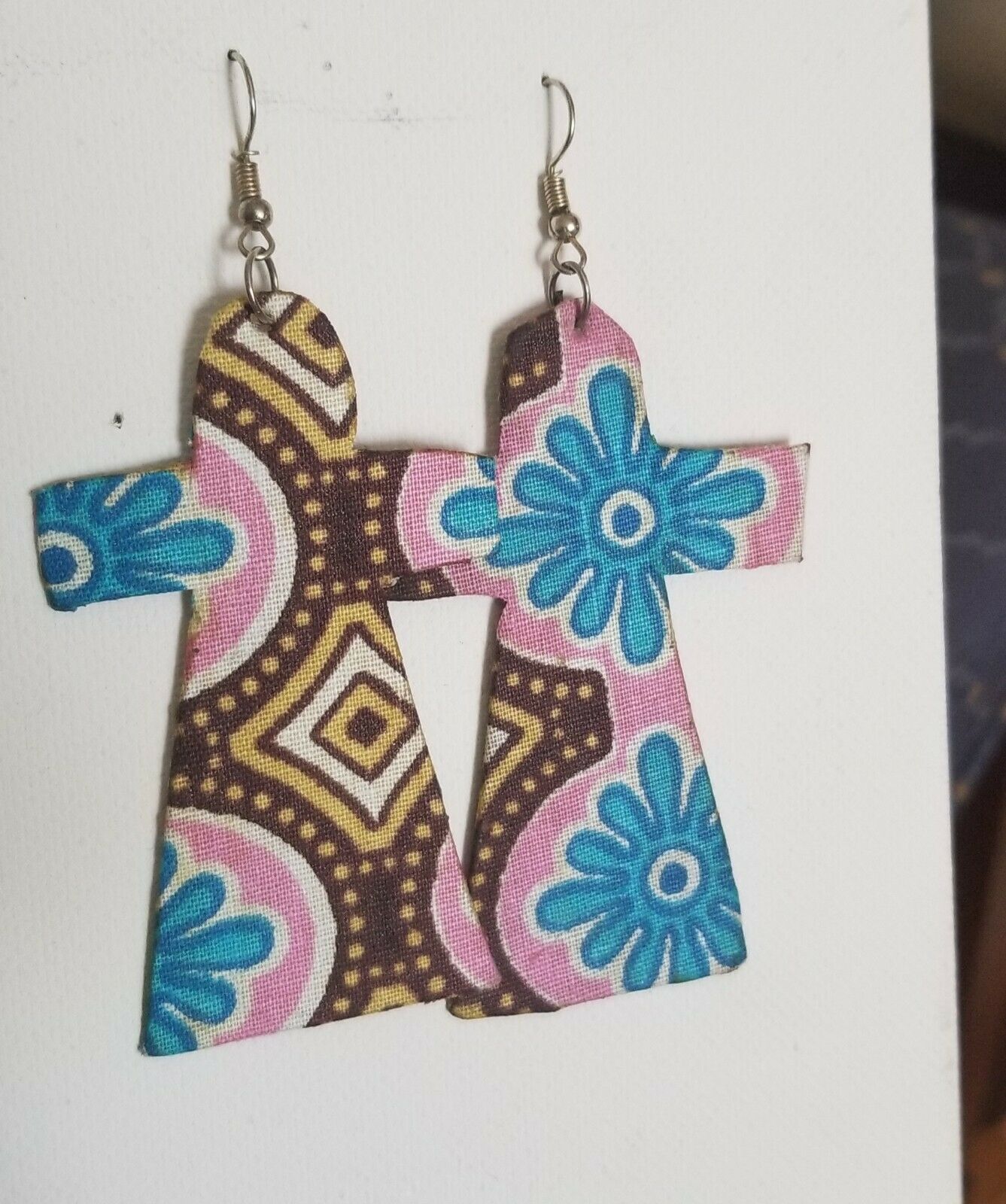 African Earrings Fabric Handmade with Tribal Ankara/waxprint 2pairs $8