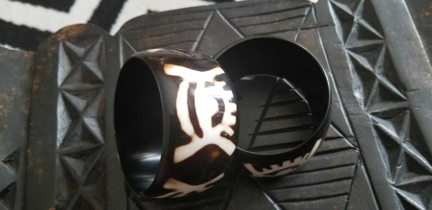 Resin Bracelet with African motifs(Adinkra symbols)