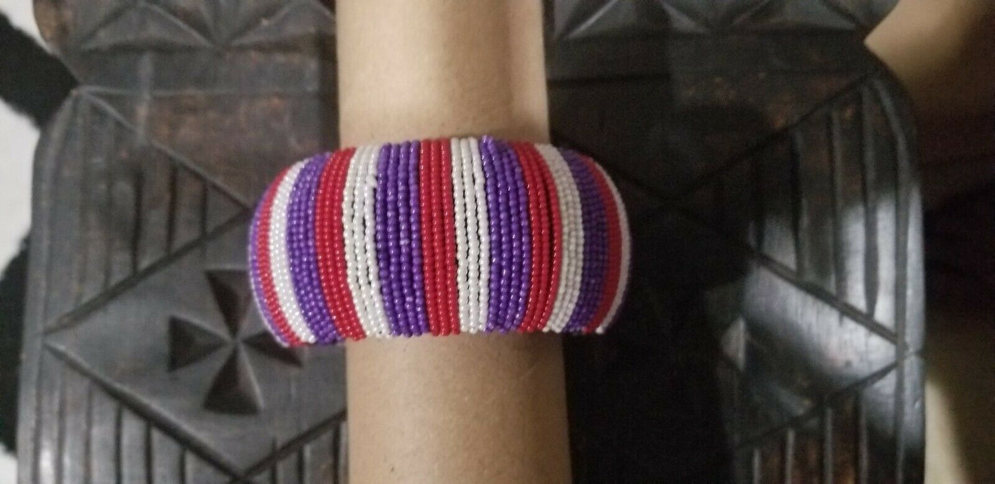 Hand Woven African Zulu Beaded Bangle~ multi ( $12 ea)
